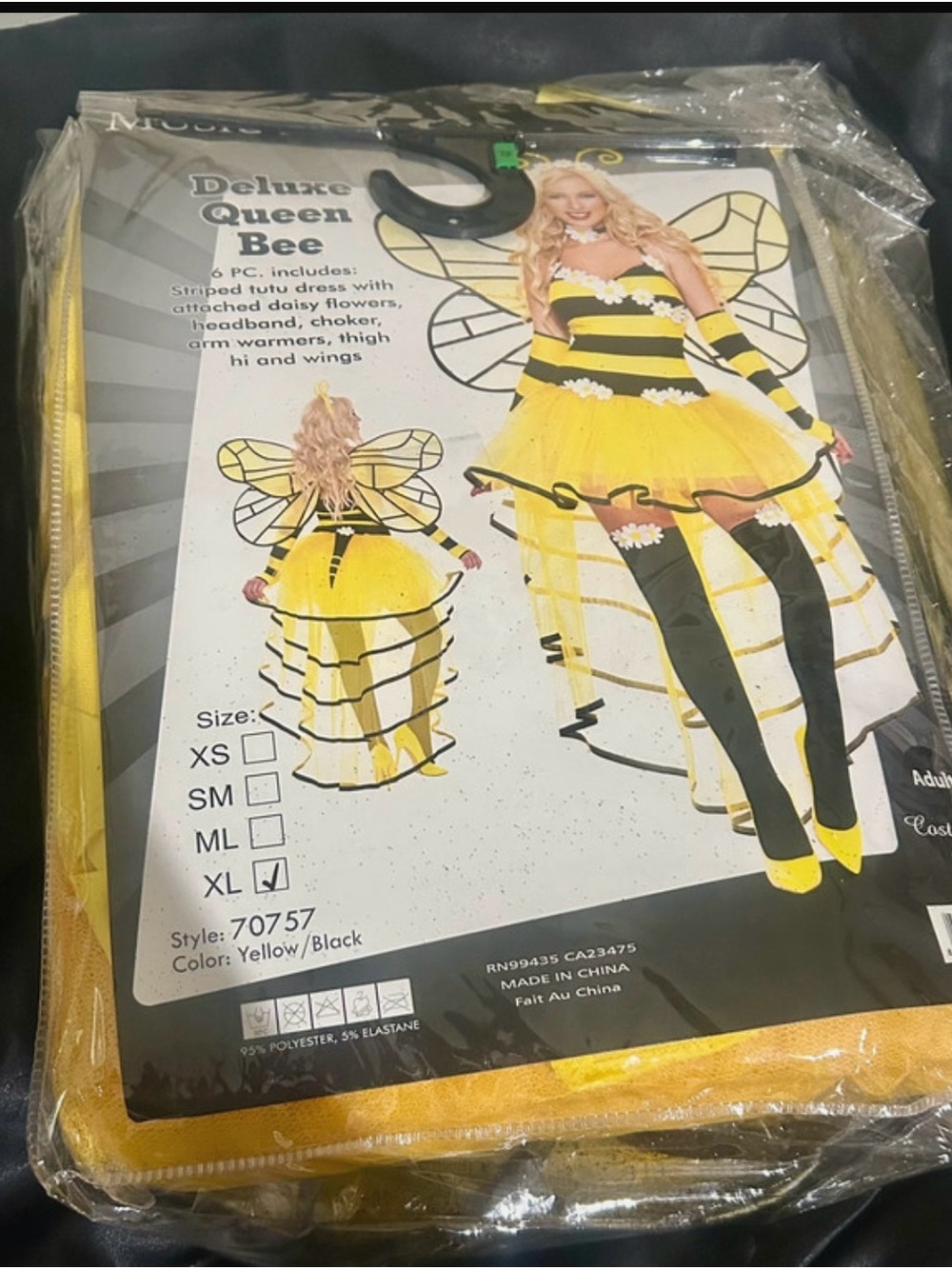 NWT Music Legs Deluxe Queen Bee Costume - Yellow & Black